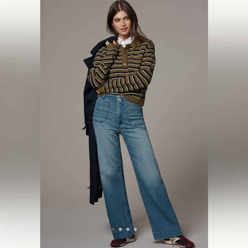 The Colette Full-Length Wide-Leg Jeans by Maeve Blue